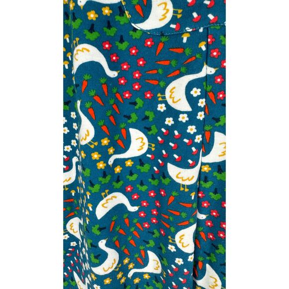 Frugi Parsnip Dungaree Blue Springtime Geese Unisex Kid 3-4Y Overalls New Cotton - Picture 4 of 9